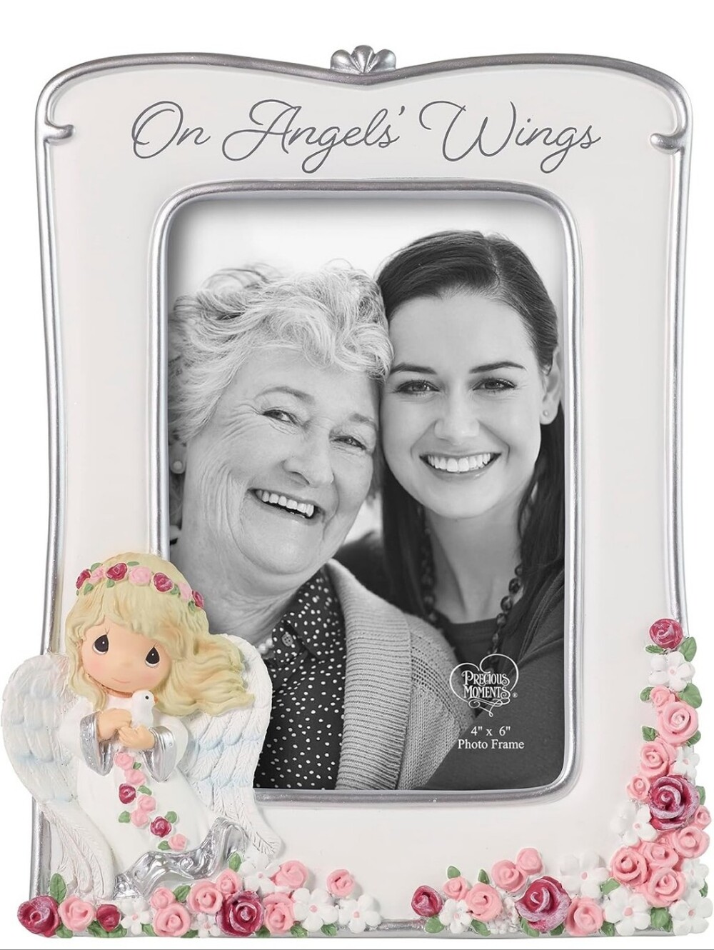 Precious Moments Resin/glass On Angel's Wings Photo Frame